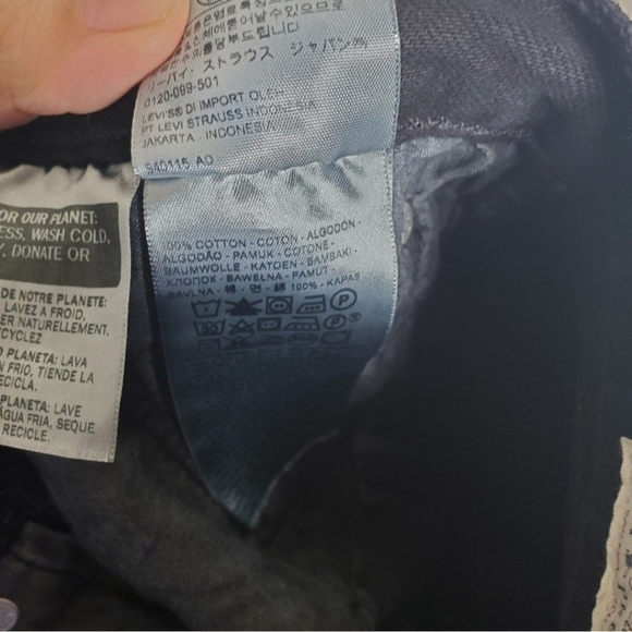 Free People X Levi's Black 501 High Rise Distressed Slouch Denim Jorts Shorts - Picture 11 of 11